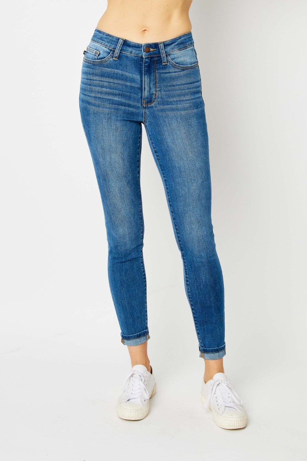 Judy Blue Cuffed Hem Skinny Jeans - Shop All Around Divas