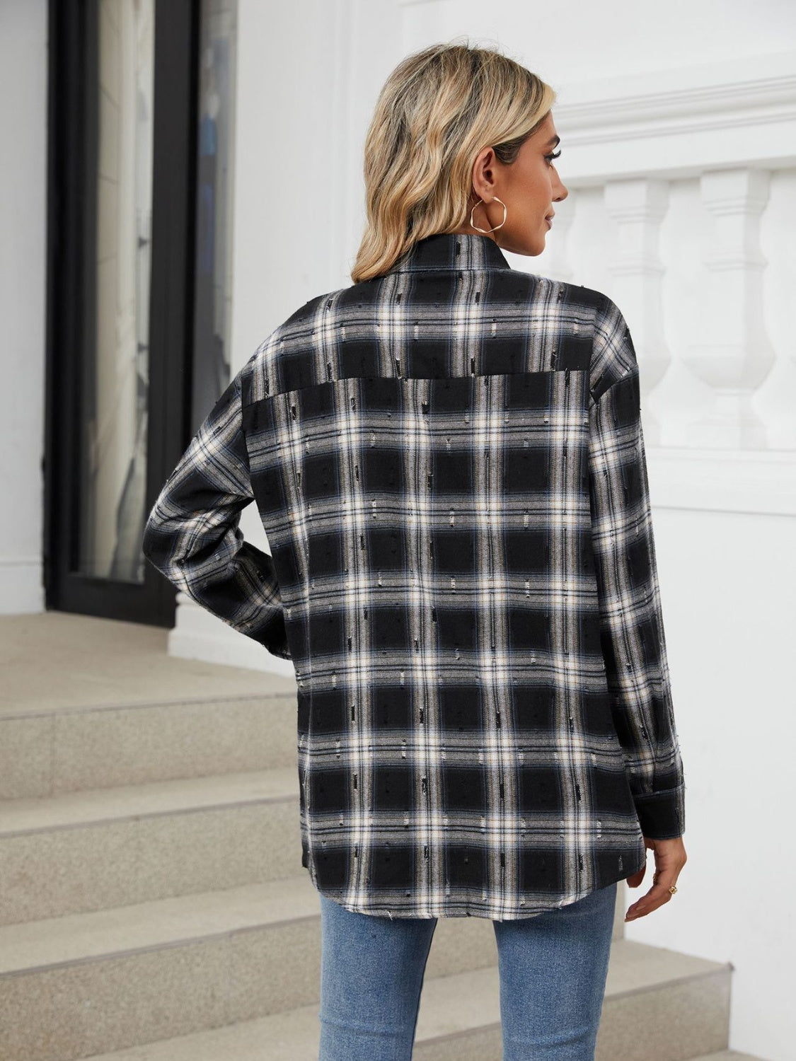 Plaid Button Up Long Sleeve Shirt - 4 Styles Trendsi