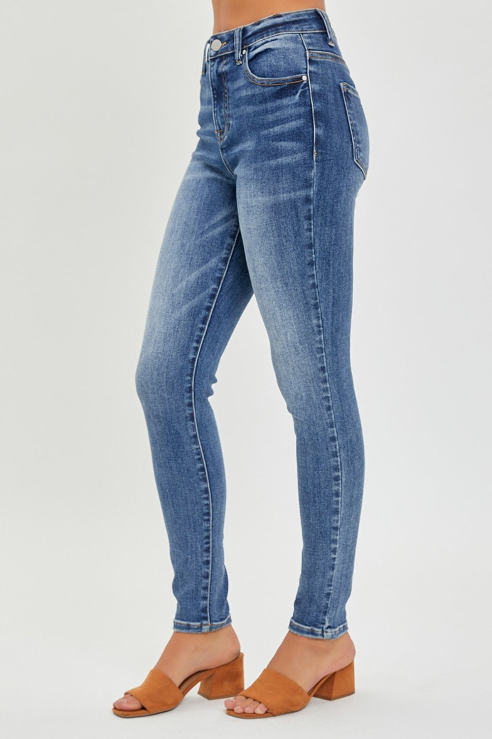 RISEN Full Size Mid Rise Ankle Skinny Jeans - Shop All Around Divas