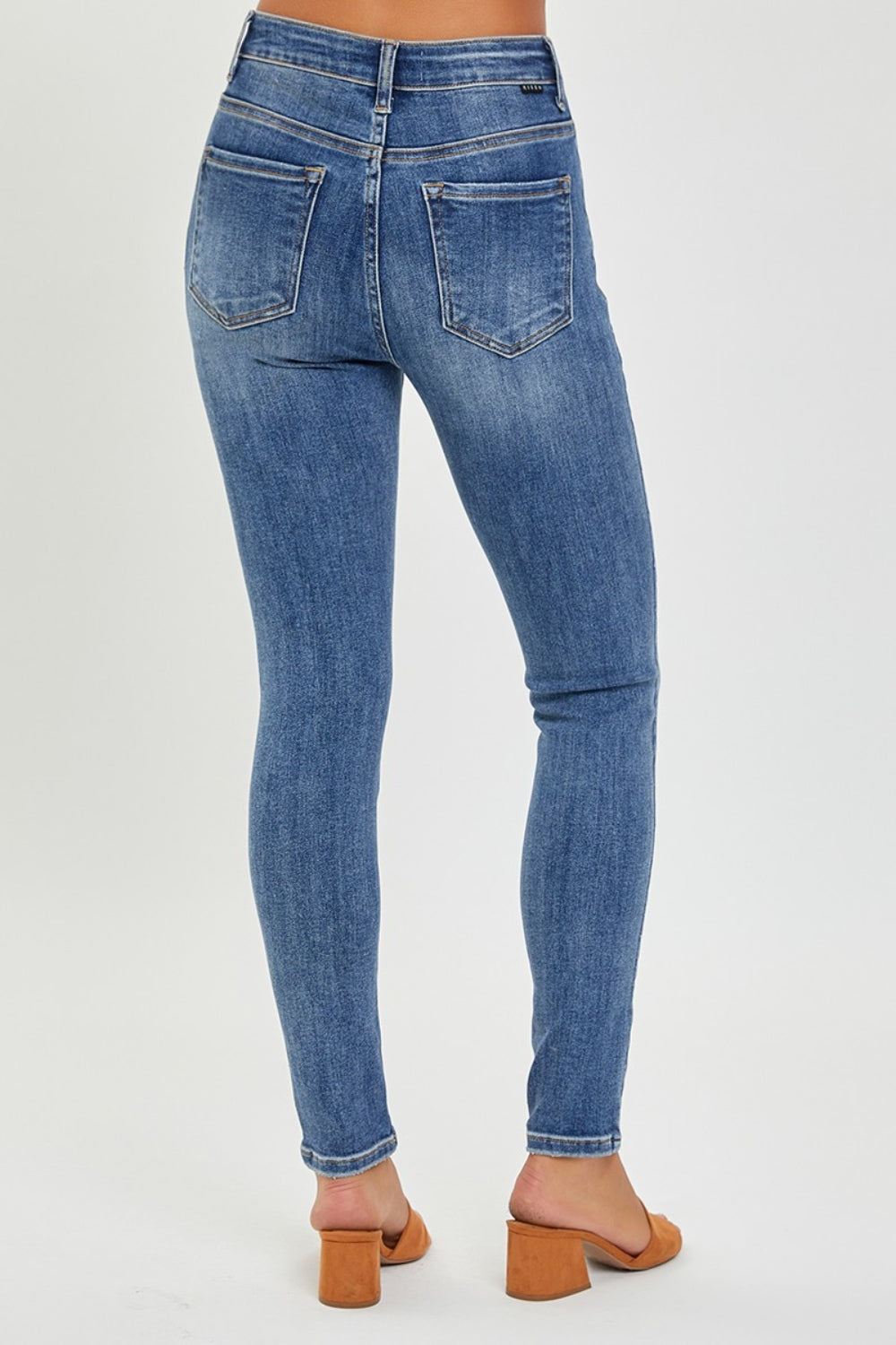 RISEN Full Size Mid Rise Ankle Skinny Jeans - Shop All Around Divas