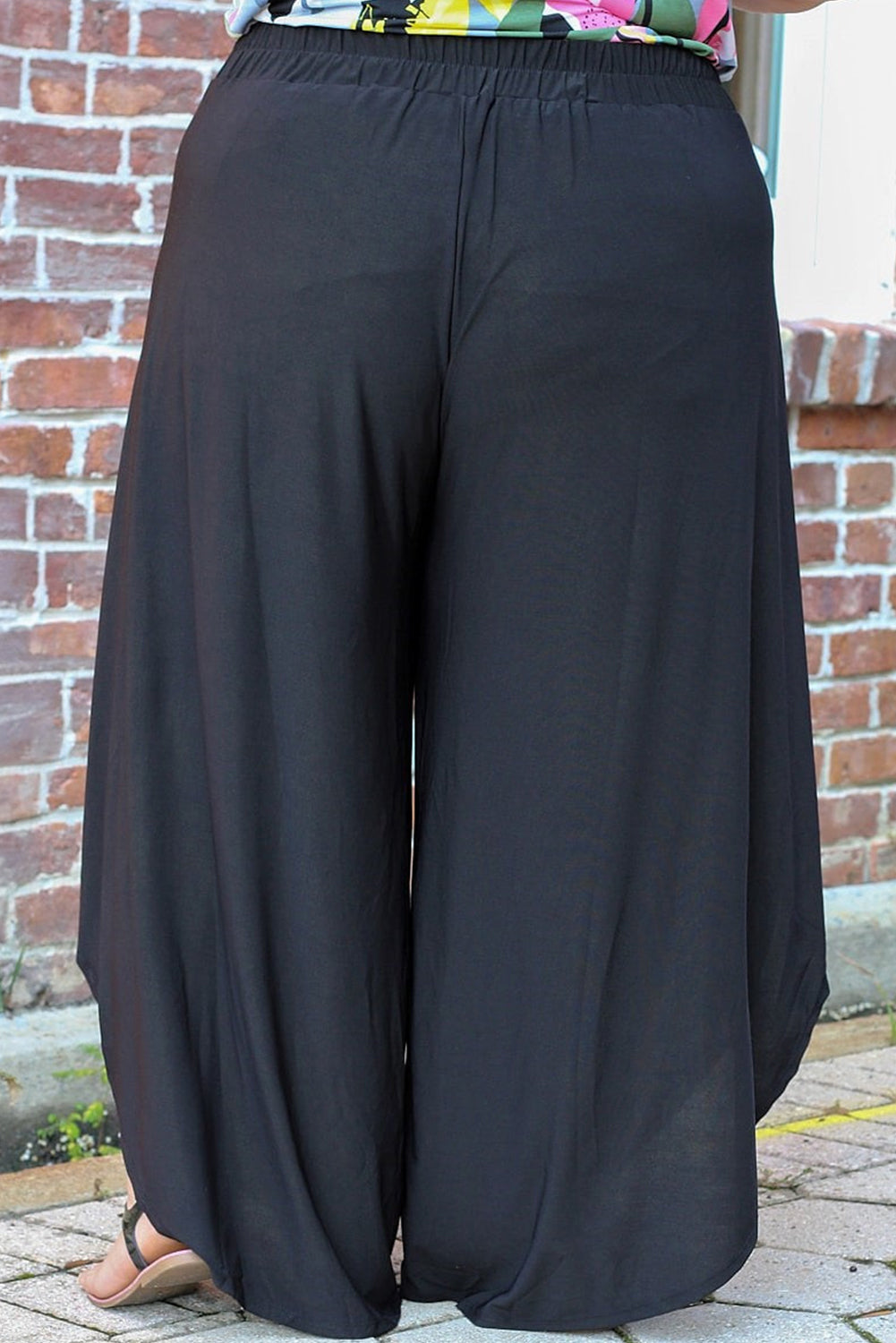 Plus Size Tie Front Wide Leg Pants - Shop All Around Divas