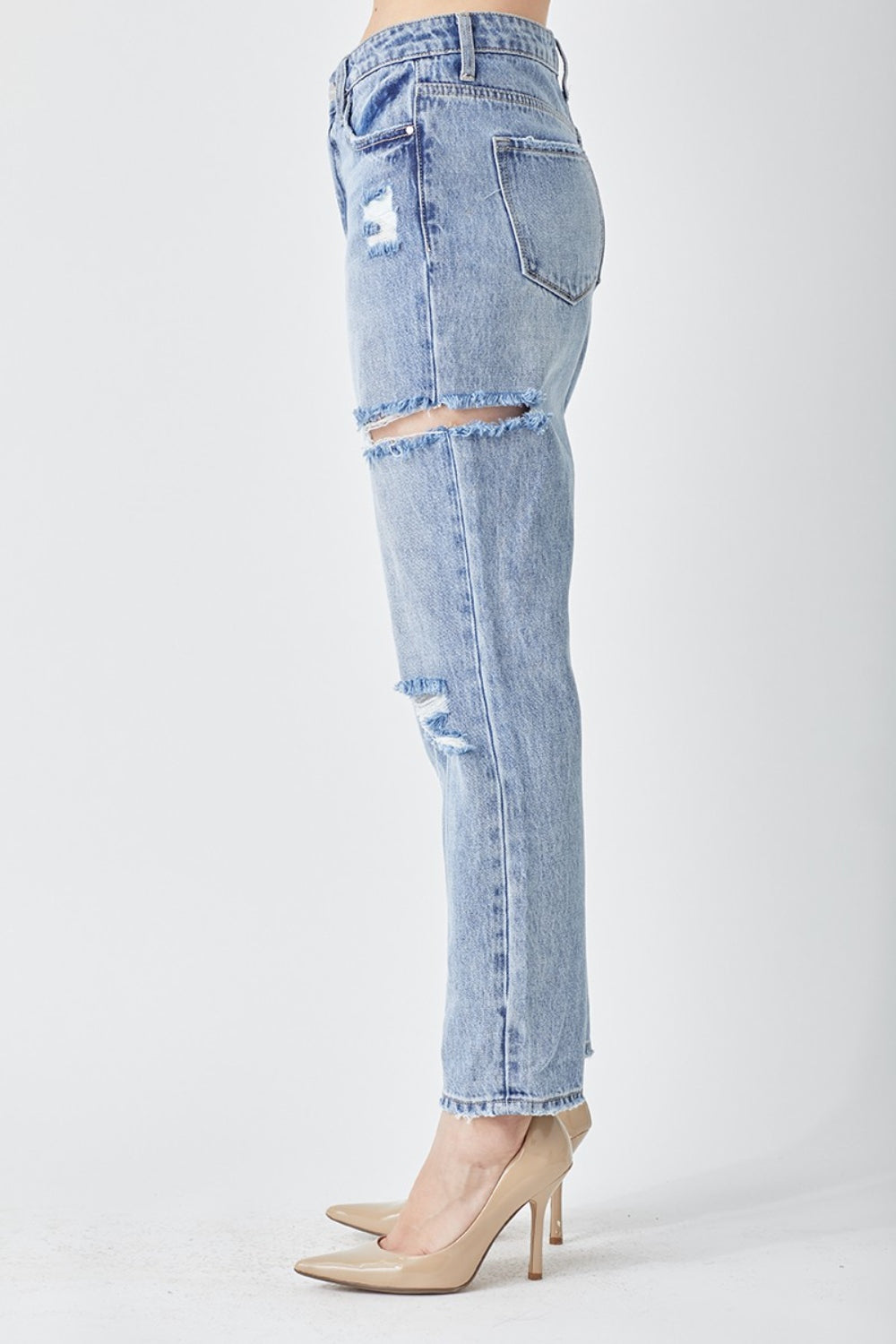 RISEN Distressed Slim Cropped Jeans - Shop All Around Divas