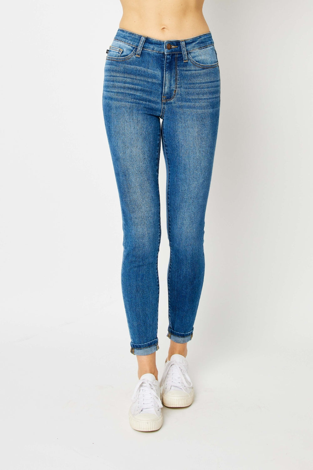 Judy Blue Cuffed Hem Skinny Jeans - Shop All Around Divas