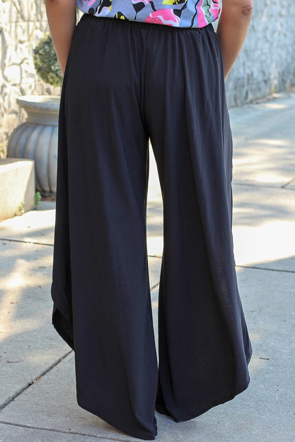 Plus Size Tie Front Wide Leg Pants - Shop All Around Divas