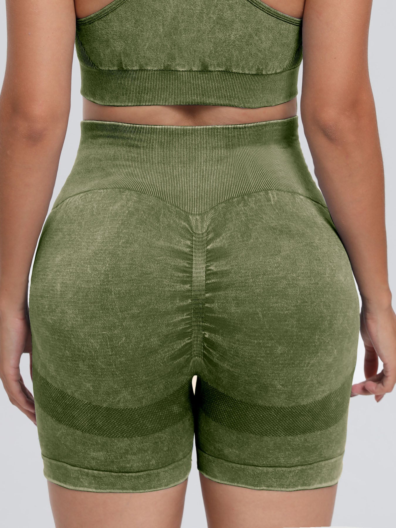 Washed High Waist Active Shorts - 4 Colors Trendsi