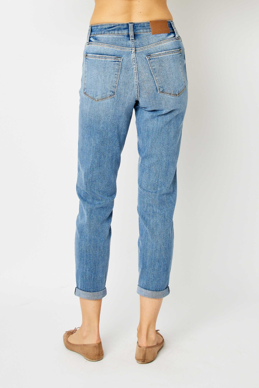 Judy Blue Full Size Cuffed Hem Slim Jeans - Shop All Around Divas