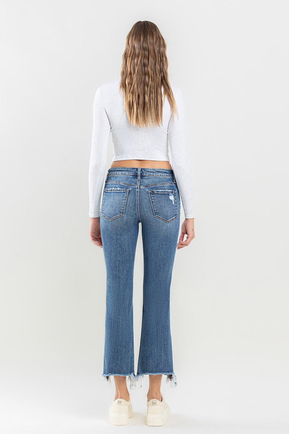 Lovervet Mid Rise Frayed Hem Jeans - Shop All Around Divas