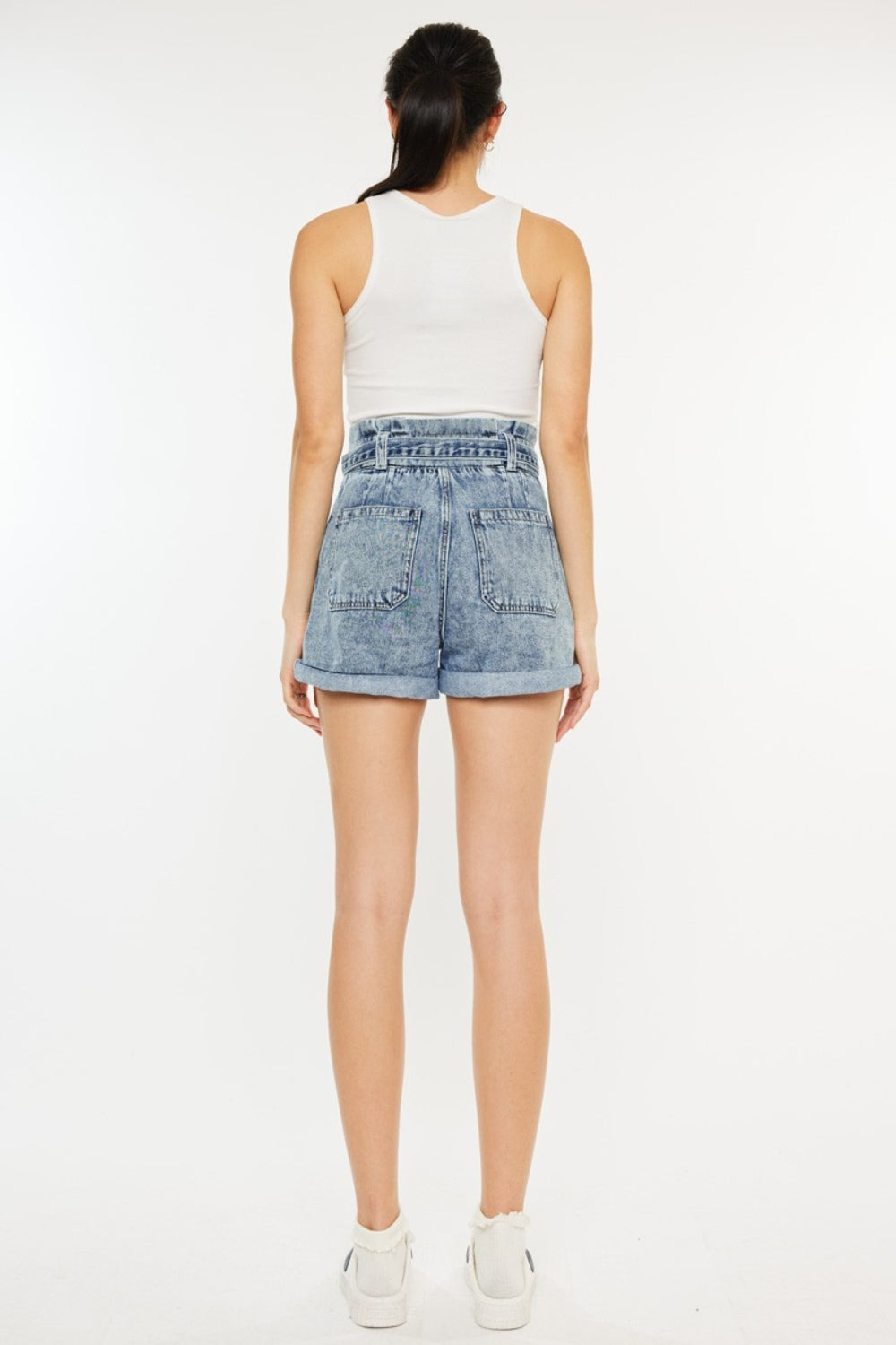 Kancan Ultra High Rise Paperbag Denim Shorts - Shop All Around Divas