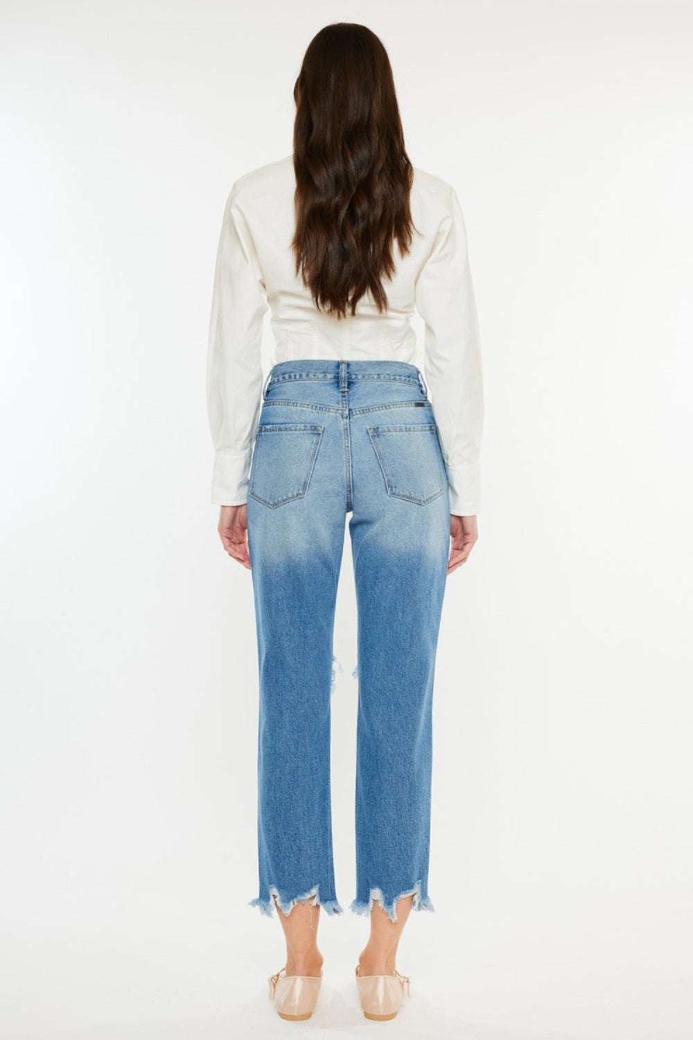 Kancan Distressed Frayed Hem Cropped Jeans - Shop All Around Divas