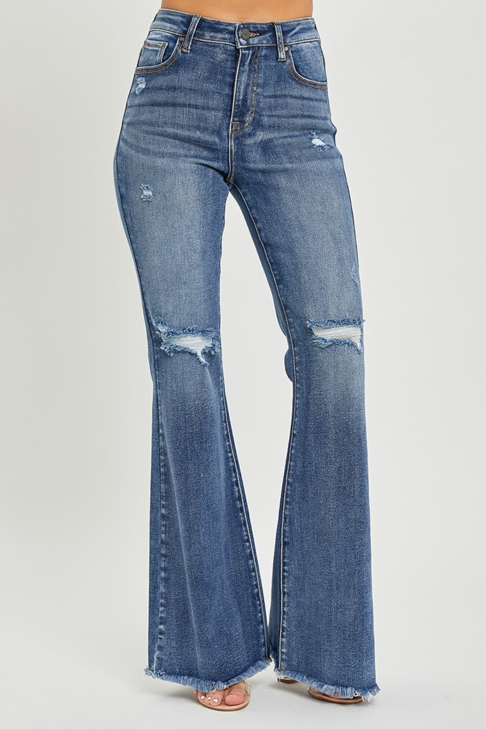 RISEN High Waist Distressed Fare Jeans - Shop All Around Divas