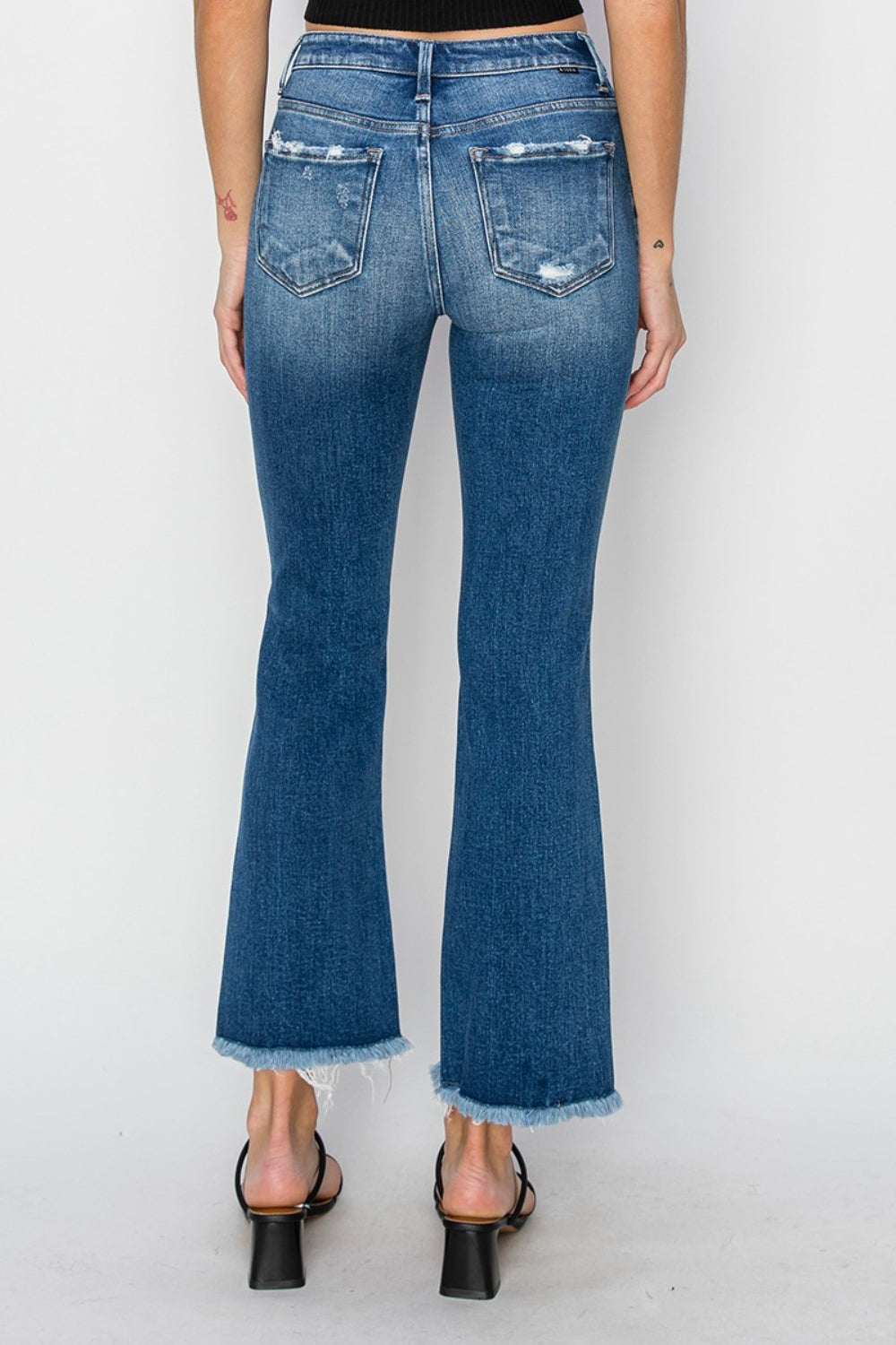 RISEN Full Size Frayed Step Hem Ankle Straight Jeans - Shop All Around Divas