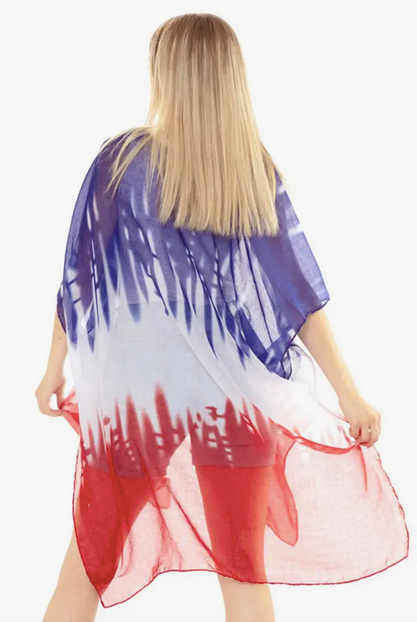 Tie Dye American Flag Kimono - Shop All Around Divas