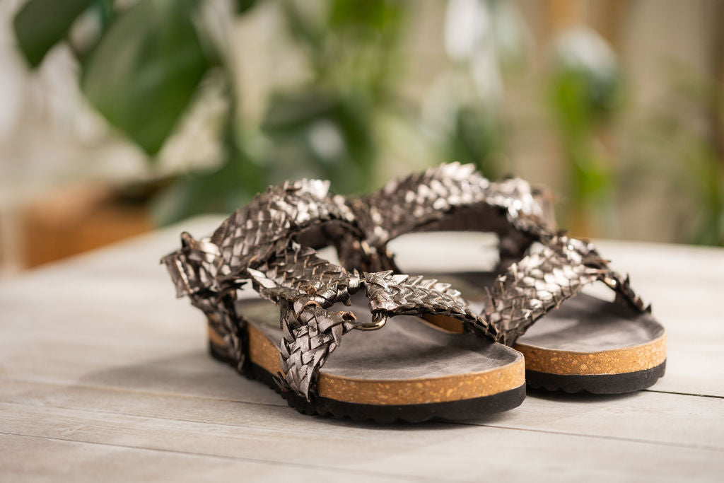 River Dance Woven Sandal in Pewter - Naughty Monkey