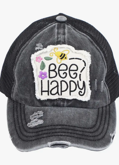 Bee Happy Pony Cap