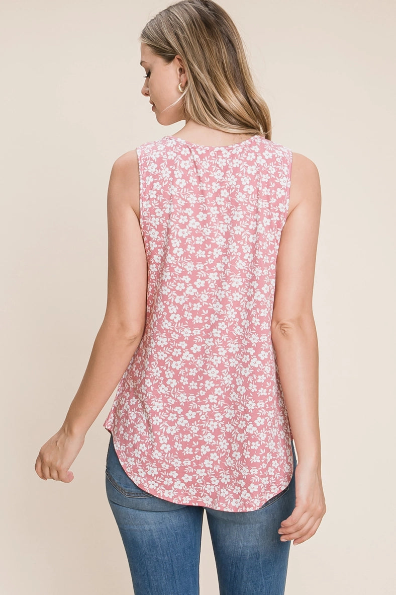 Virginia Basic Floral Tank - Shop All Around Divas