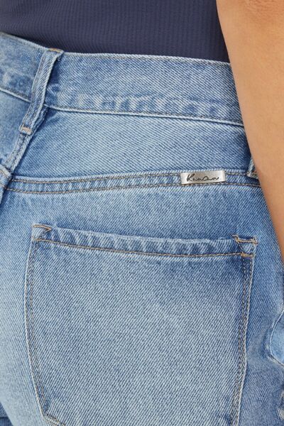 Kancan High Waist Chewed Up Straight Mom Jeans - Shop All Around Divas