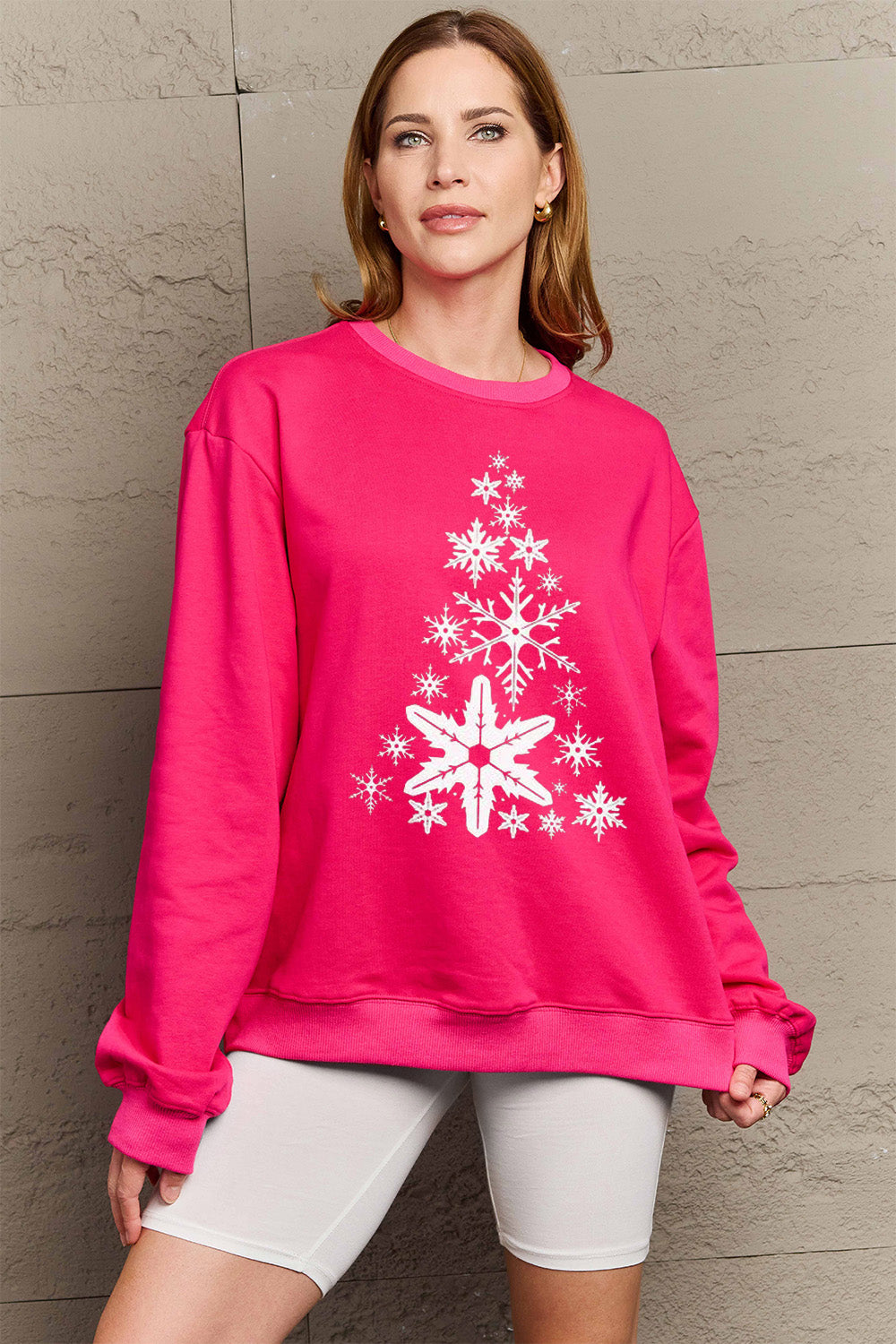 Snowflake Christmas Tree Graphic Sweatshirt - 3 Colors