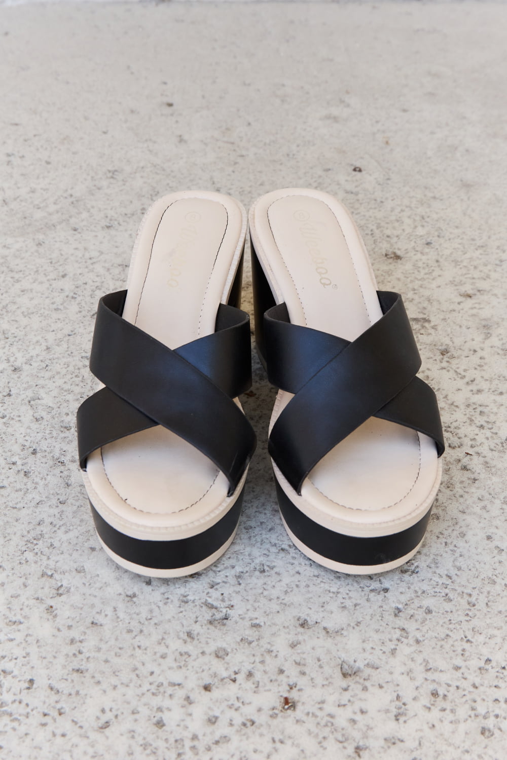 Cherish The Moments Contrast Platform Sandals in Black - Shop All Around Divas