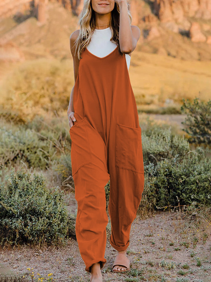 Mari V-Neck Pocketed Jumpsuit - 3 Colors - Shop All Around Divas