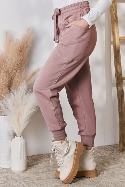 RISEN Drawstring Pocketed Joggers - Shop All Around Divas