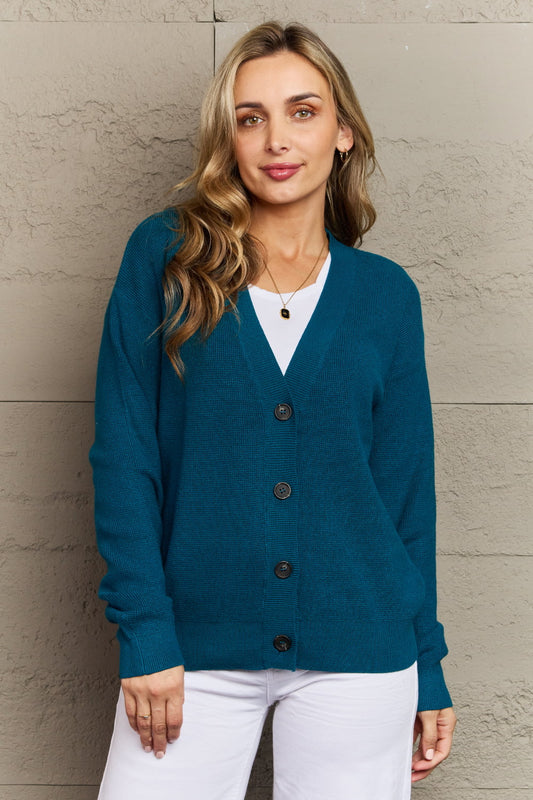 Kiss Me Tonight Button Down Cardigan in Teal - Shop All Around Divas