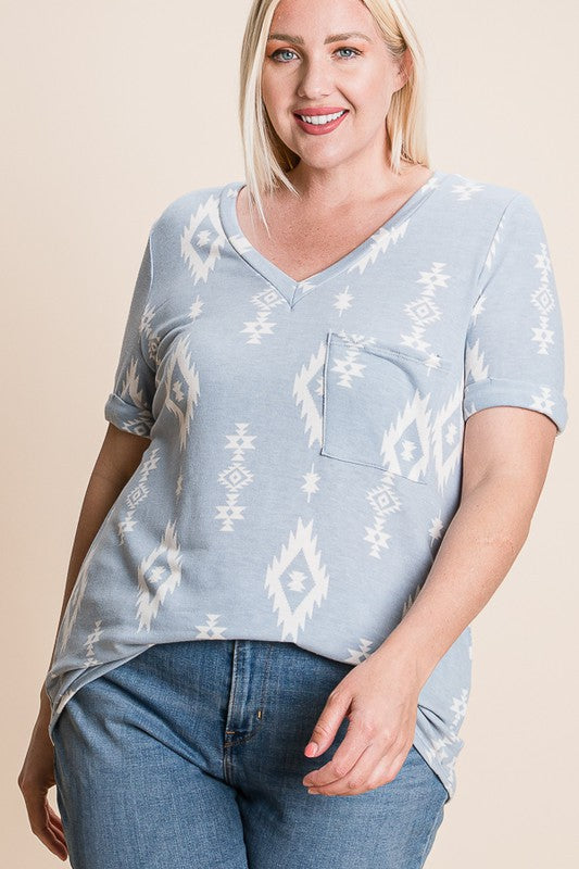 Sherry Aztez Top - Blue Urban Chic