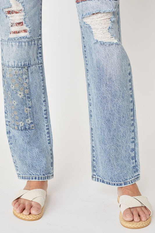 90's Boyfriend Kancan Patch Denim Jeans
