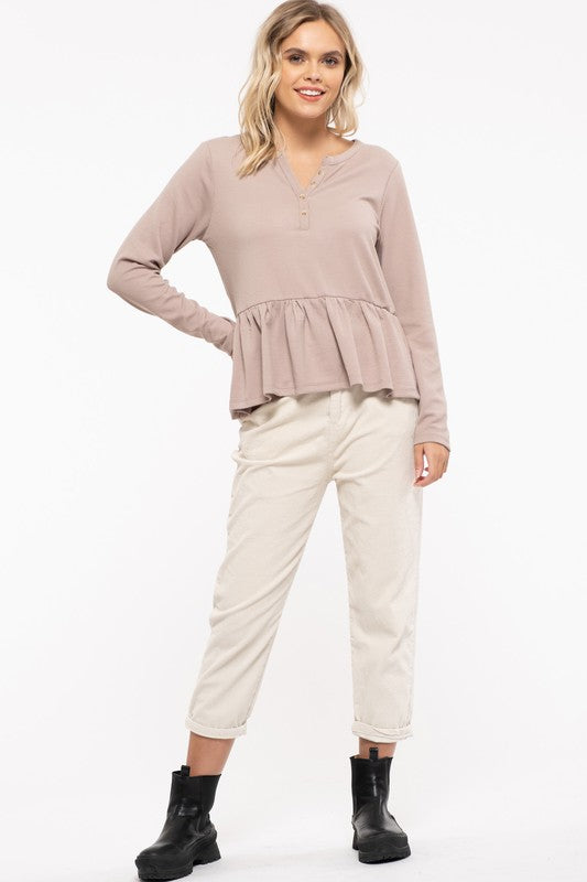 Harlie Henley Top - Shop All Around Divas