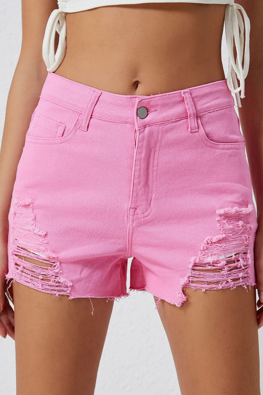 Hannah Distressed Denim Shorts - Shop All Around Divas