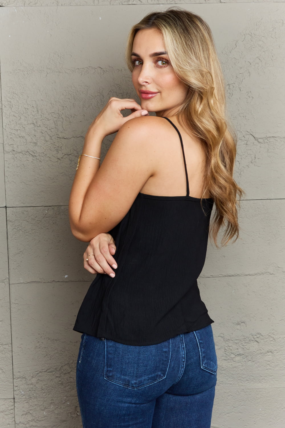 For The Weekend Loose Fit Cami - Black