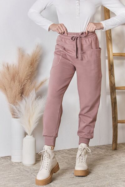 RISEN Drawstring Pocketed Joggers - Shop All Around Divas