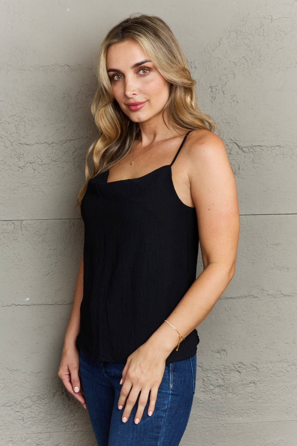 For The Weekend Loose Fit Cami - Black