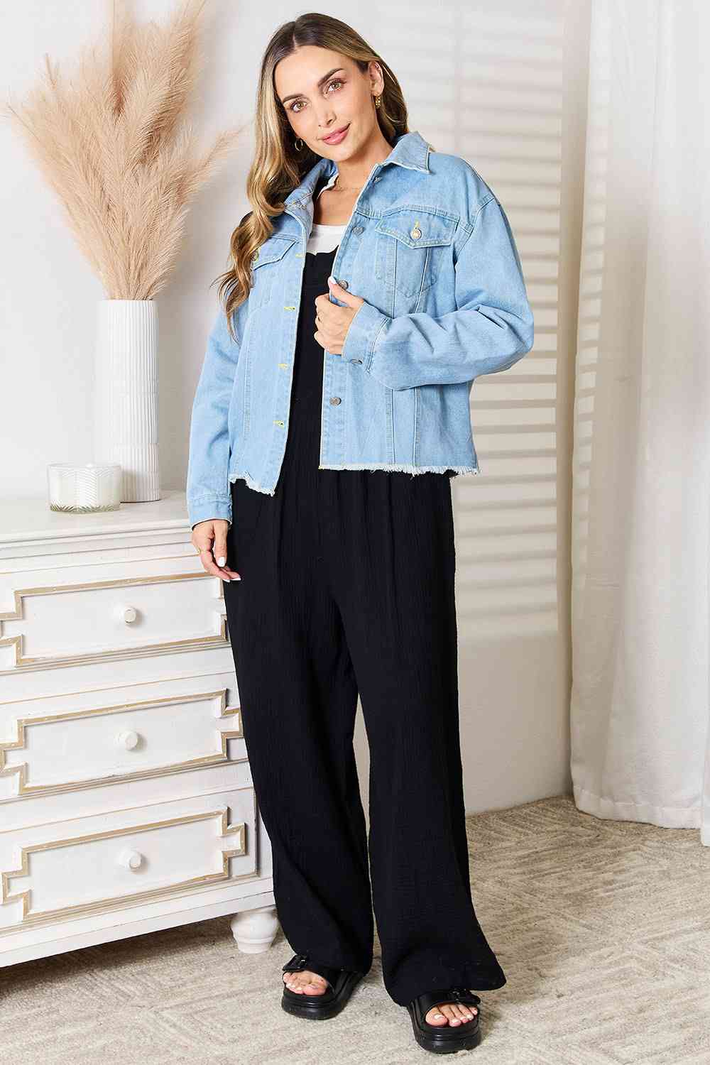 Jariann Raw Hem Denim Jacket - Shop All Around Divas