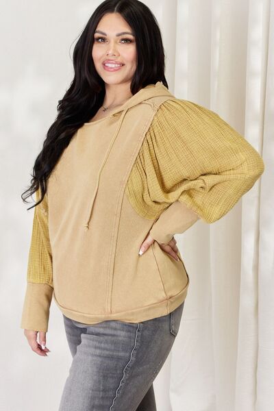 HEYSON Mineral Wash Cotton Gauze Terry Hoodie - Shop All Around Divas