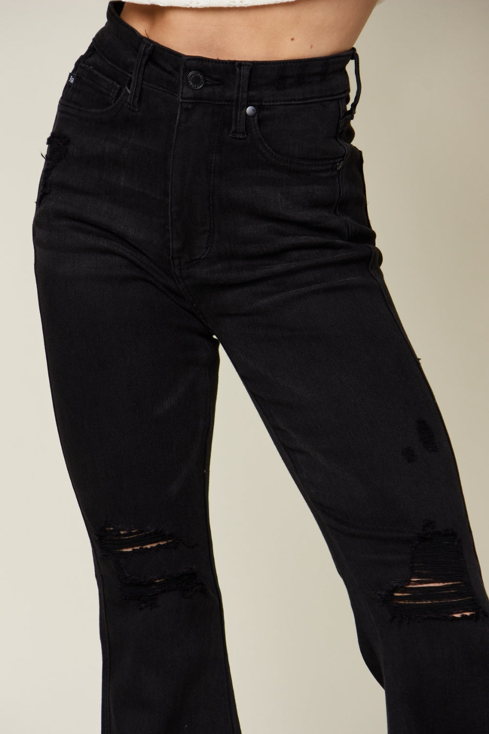 Judy Blue High Waist Distressed Flare Jeans - Shop All Around Divas