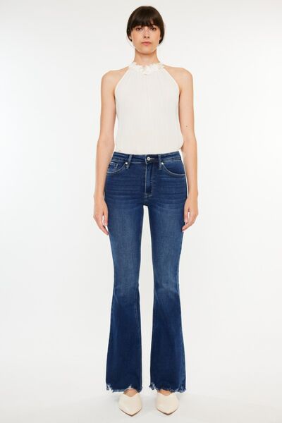 Kancan Cat's Whiskers Raw Hem Flare Jeans - Shop All Around Divas