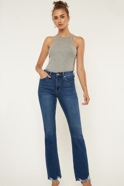 Kancan Cat's Whiskers Raw Hem Flare Jeans - Shop All Around Divas