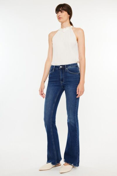 Kancan Cat's Whiskers Raw Hem Flare Jeans - Shop All Around Divas