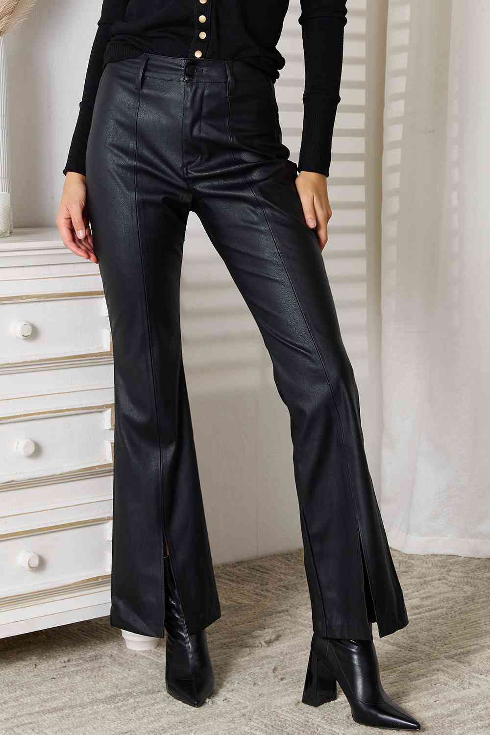 Kancan Slit Flare Leg Pants - Shop All Around Divas