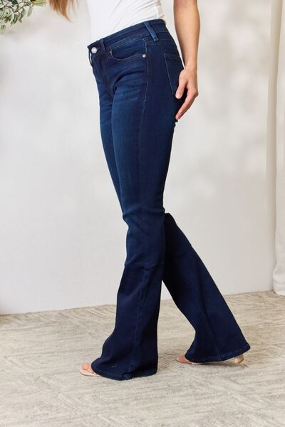 Kancan Full Size Mid Rise Flare Jeans - Shop All Around Divas