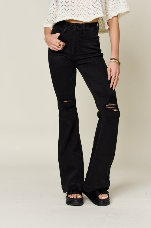 Judy Blue High Waist Distressed Flare Jeans - Shop All Around Divas