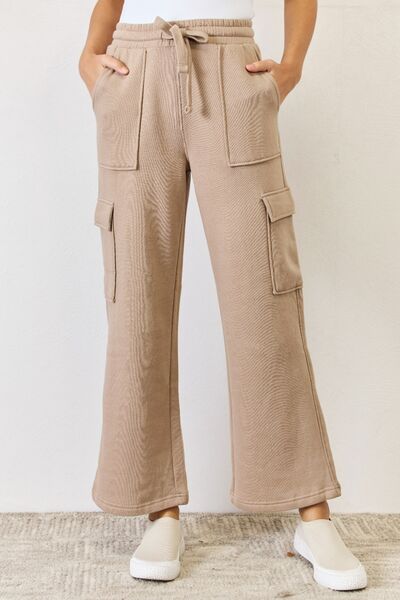 RISEN High Waist Cargo Wide Leg Pants - Shop All Around Divas