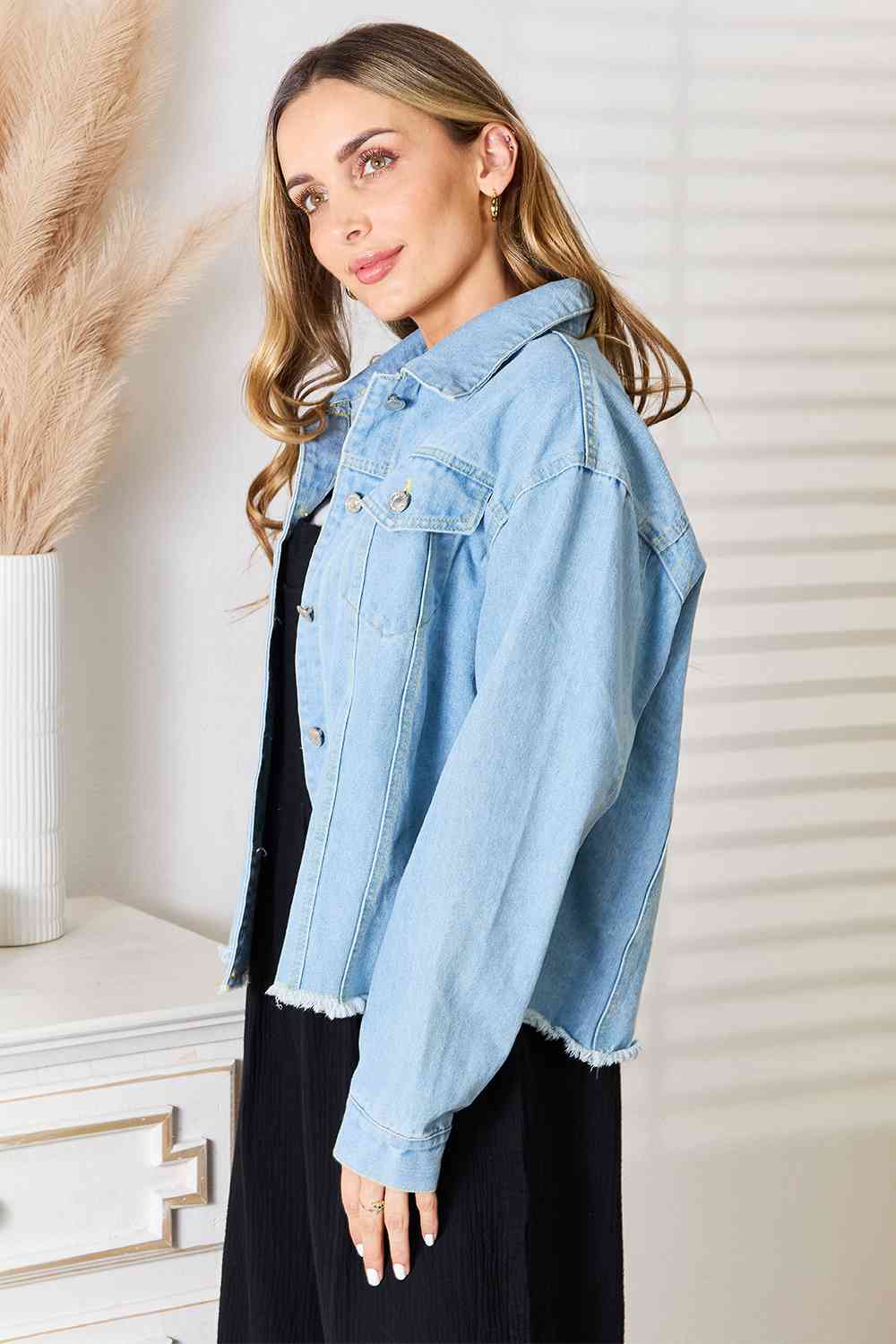 Jariann Raw Hem Denim Jacket - Shop All Around Divas