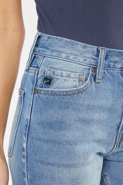 Kancan High Waist Chewed Up Straight Mom Jeans - Shop All Around Divas