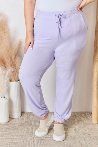 RISEN Full Size Drawstring Ultra Soft Knit Jogger - Shop All Around Divas