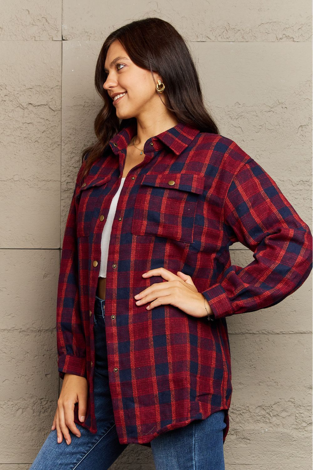 Katrina Plaid Shacket Jacket - 8 Colors - Shop All Around Divas