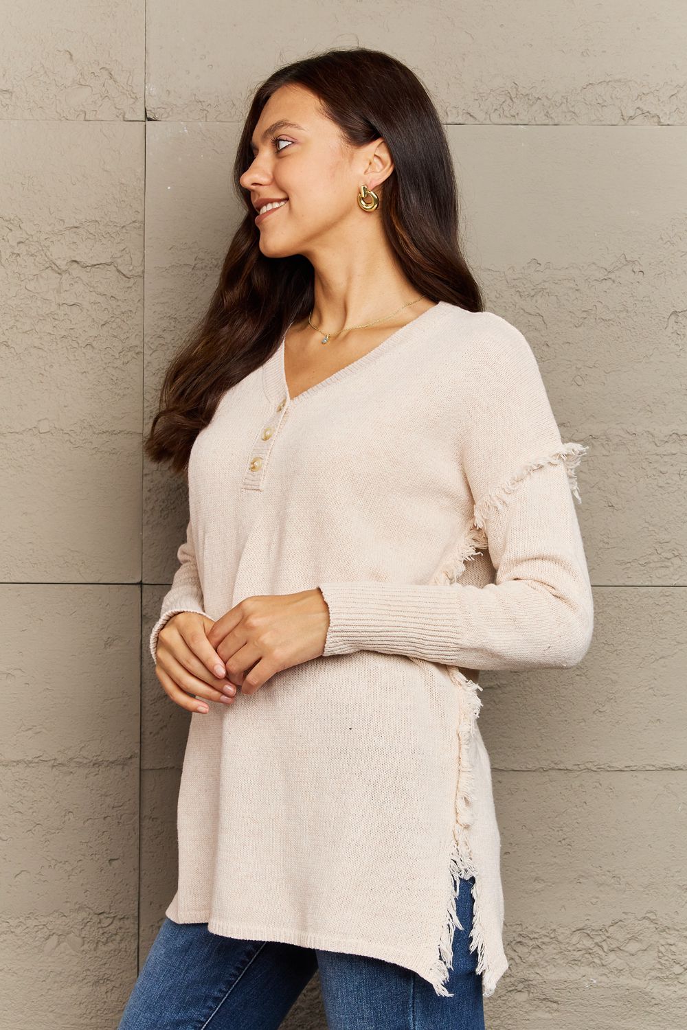 Regina Raw Hem Pullover Sweater - 2 colors