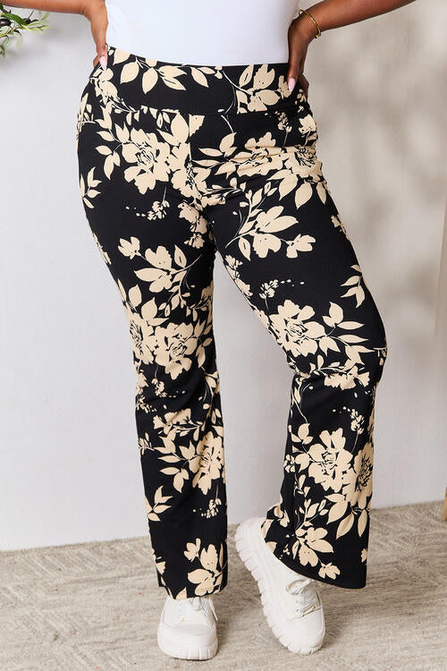 Heimish Full Size High Waist Floral Flare Pants - Shop All Around Divas