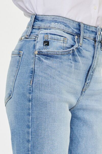 Kancan High Waist Raw Hem Straight Jeans - Shop All Around Divas