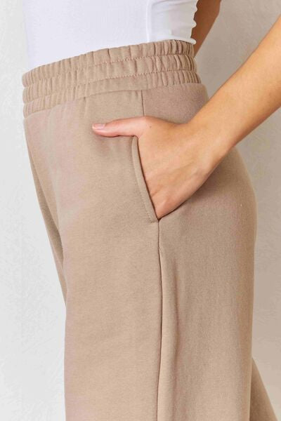 RISEN Wide Waistband Slit Wide Leg Pants - Shop All Around Divas